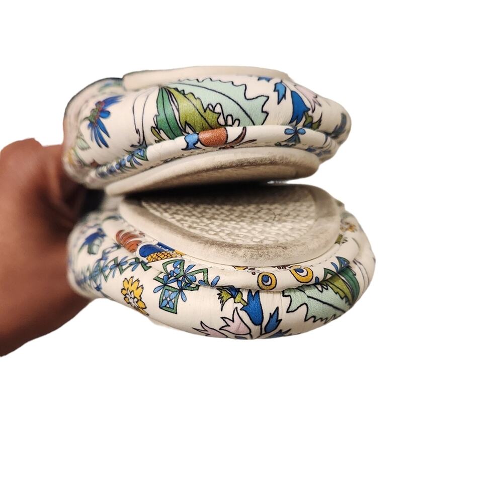 Tory Burch Minnie Ivory Meadow Folly floral leather ballet flats size 8.5 - Picture 4 of 9